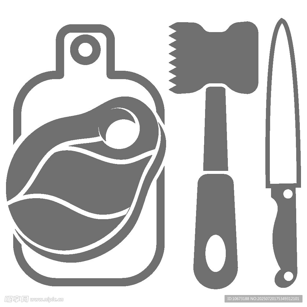 肉类烹饪工具图标集