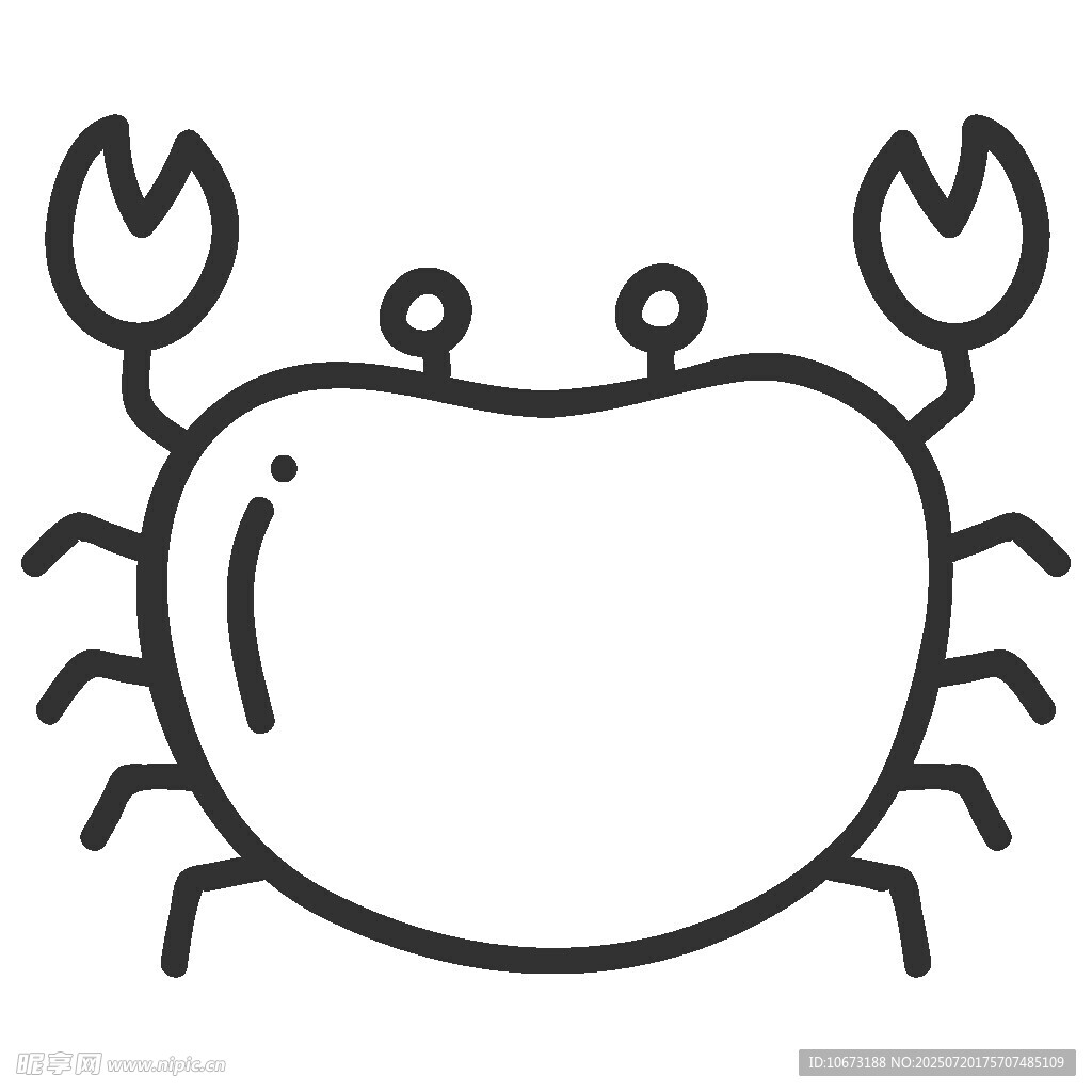简约线条风卡通螃蟹形象