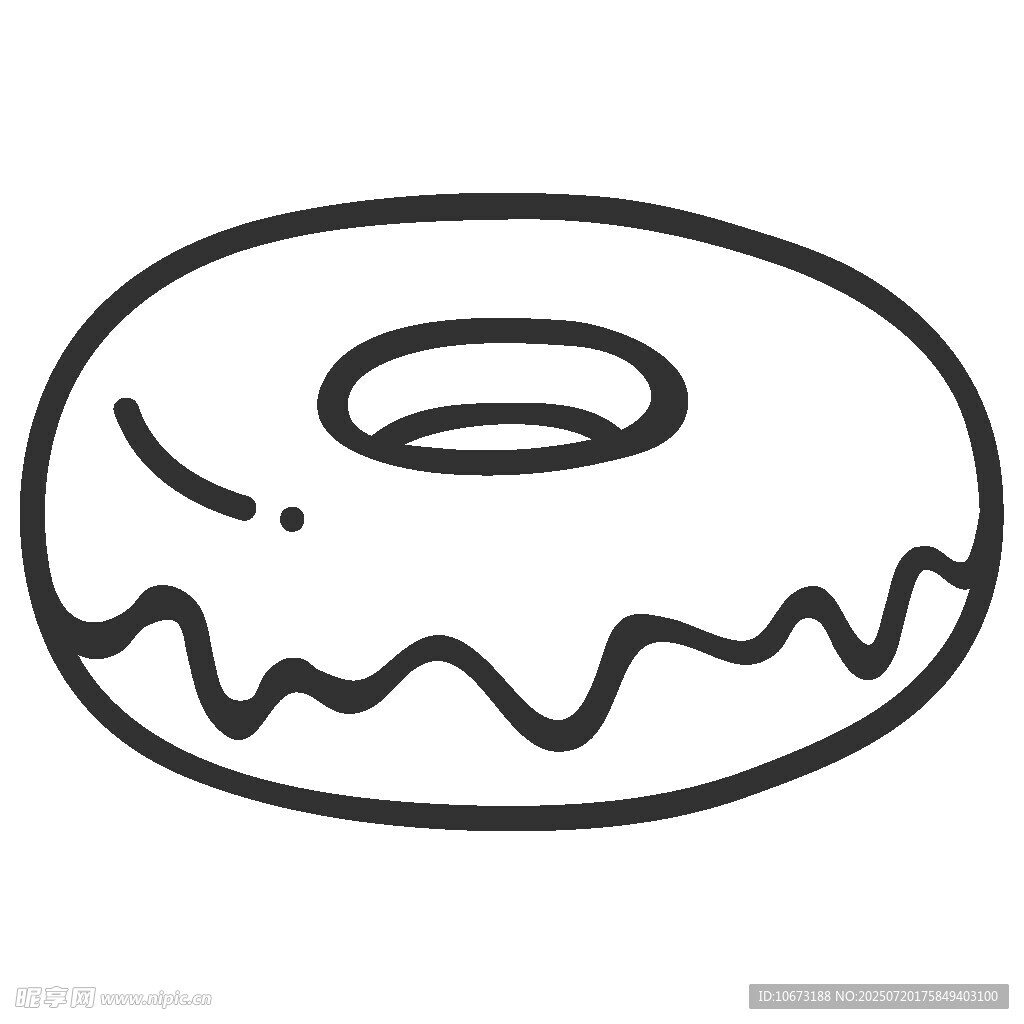 简约线条风甜甜圈插画