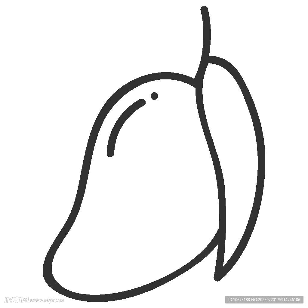 简约线条勾勒的芒果形象