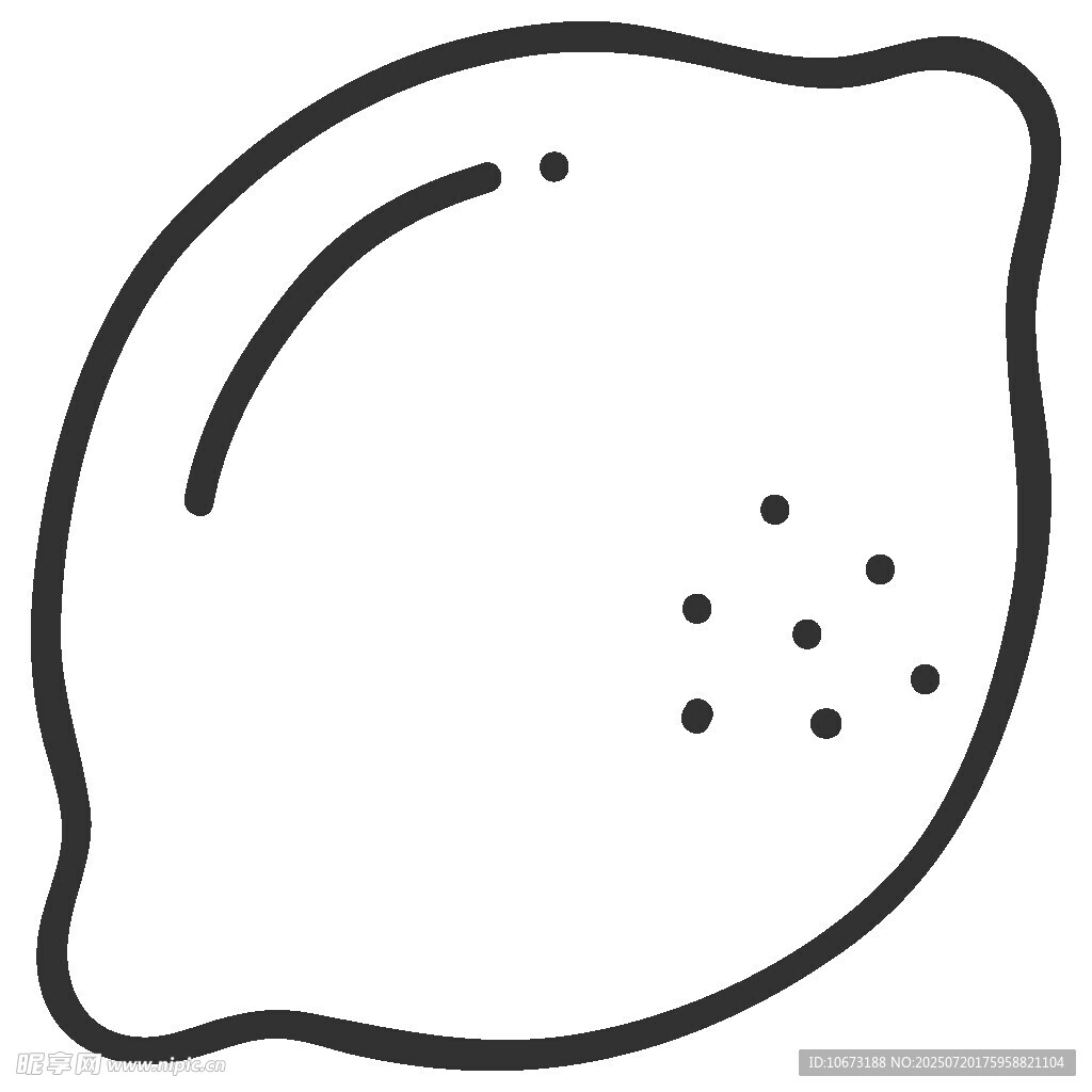 简约线条柠檬图标