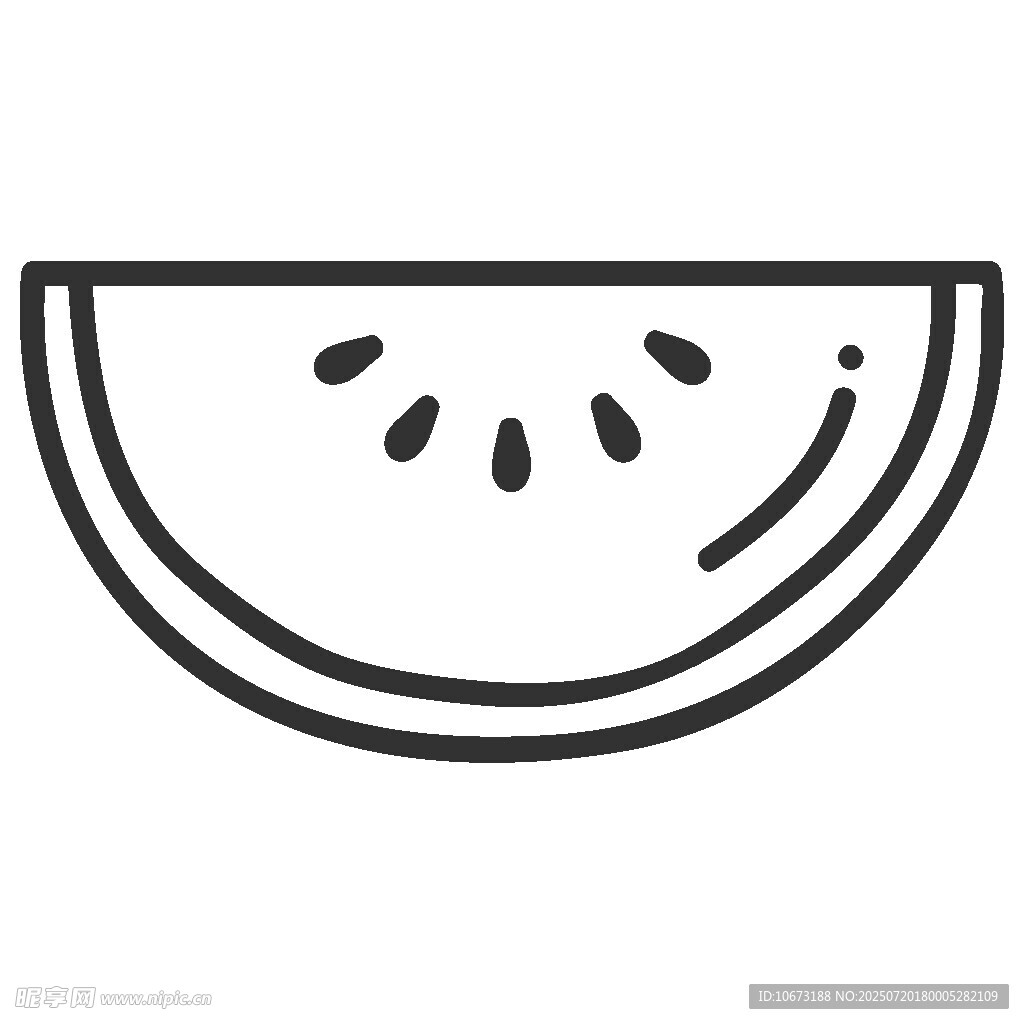 简约线条西瓜图标