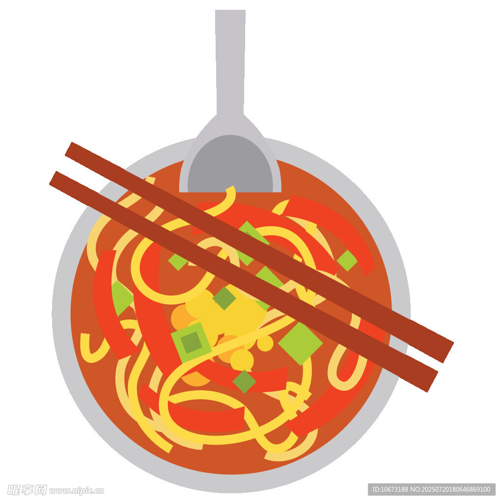 美味面条插画