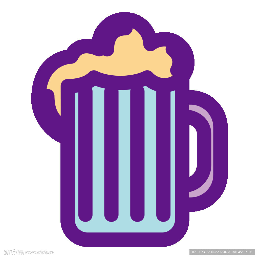 紫色啤酒杯图标