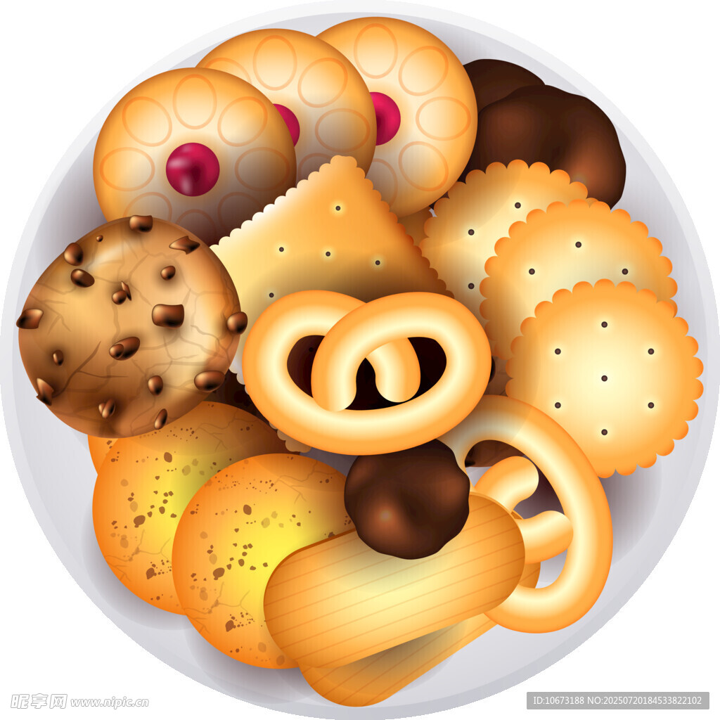 美味多样的饼干拼盘