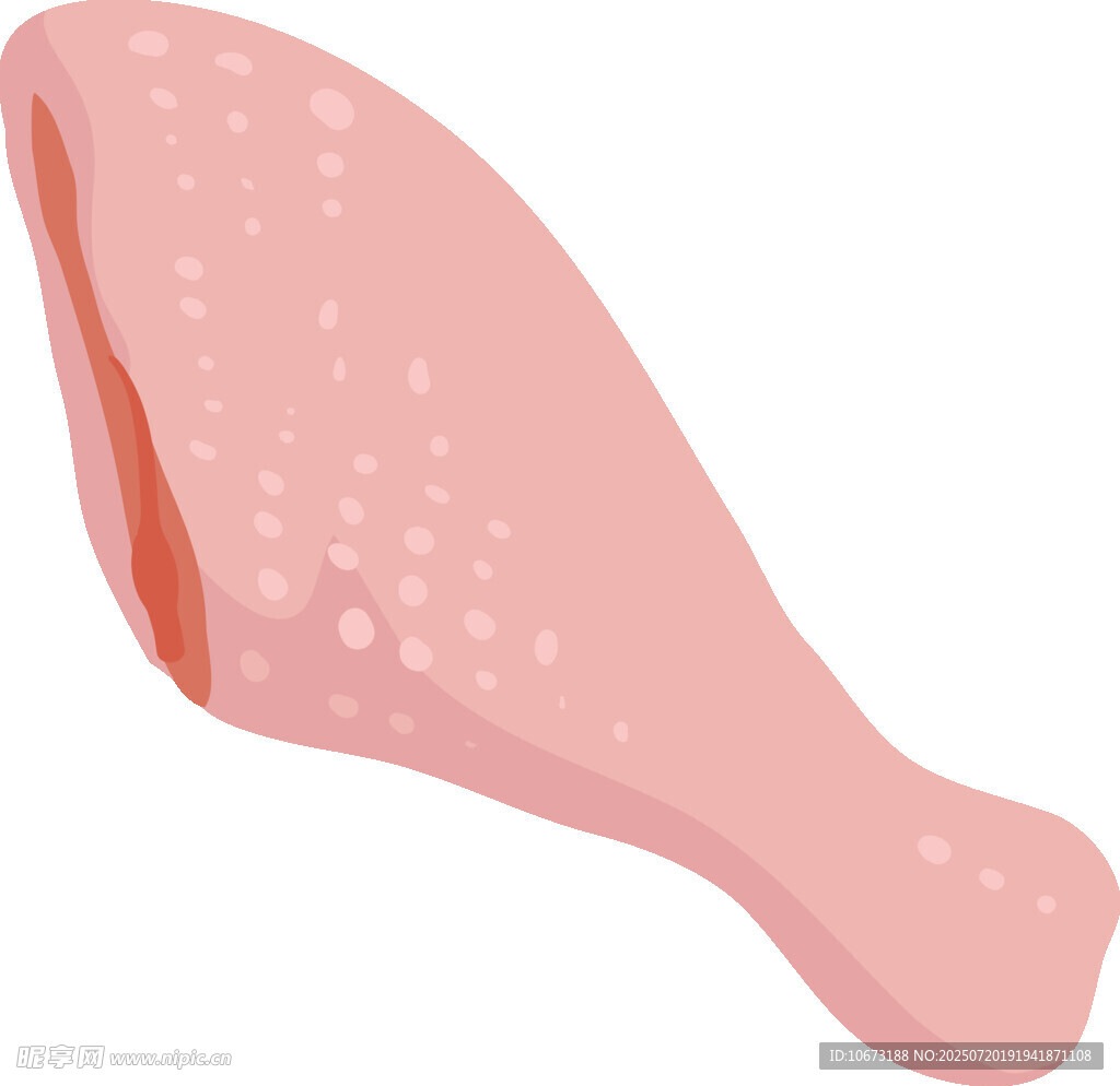 卡通风格生鸡肉大鸡腿