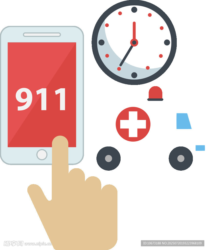 点击手机拨打911急救