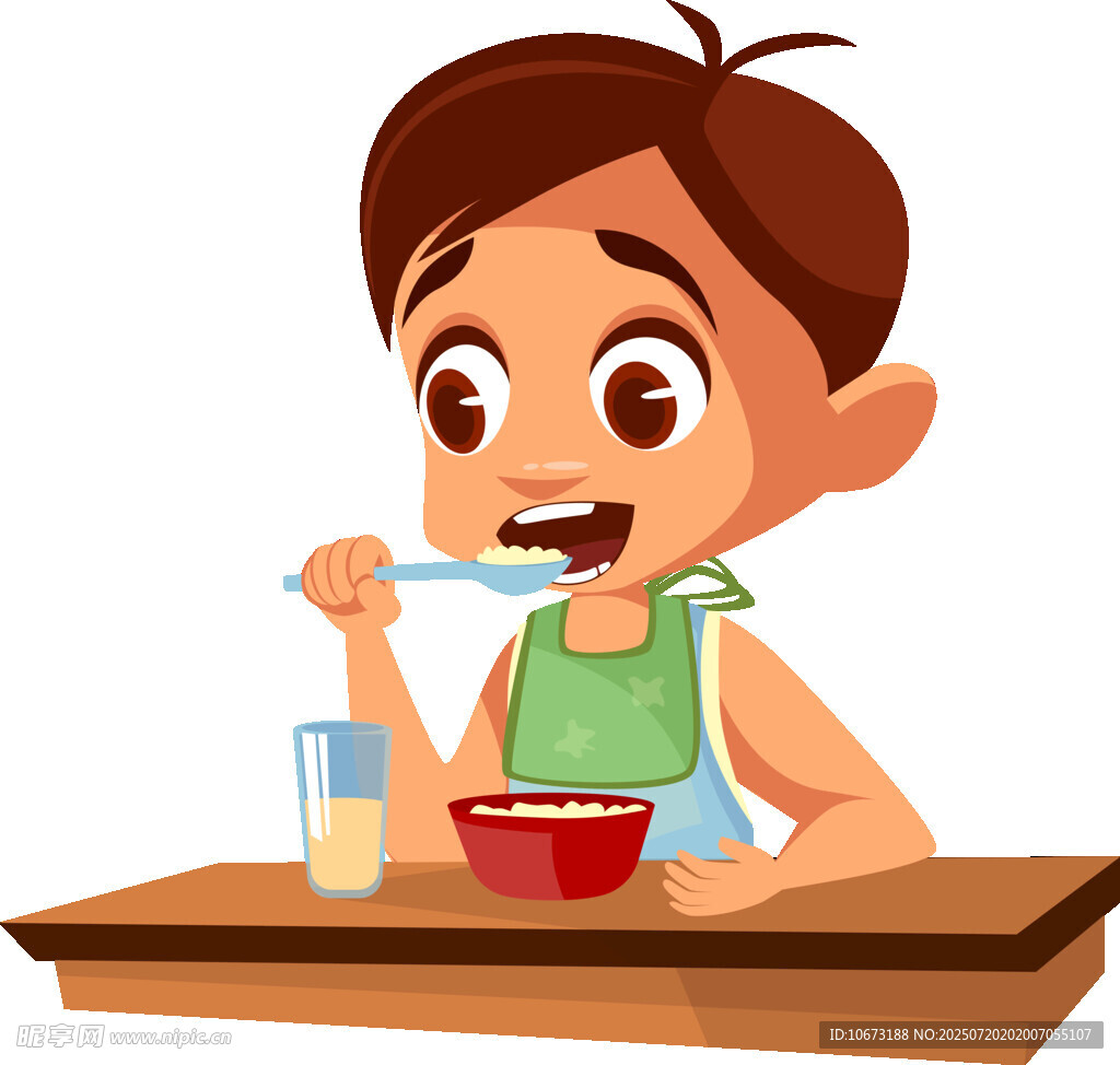 小男孩开心用餐