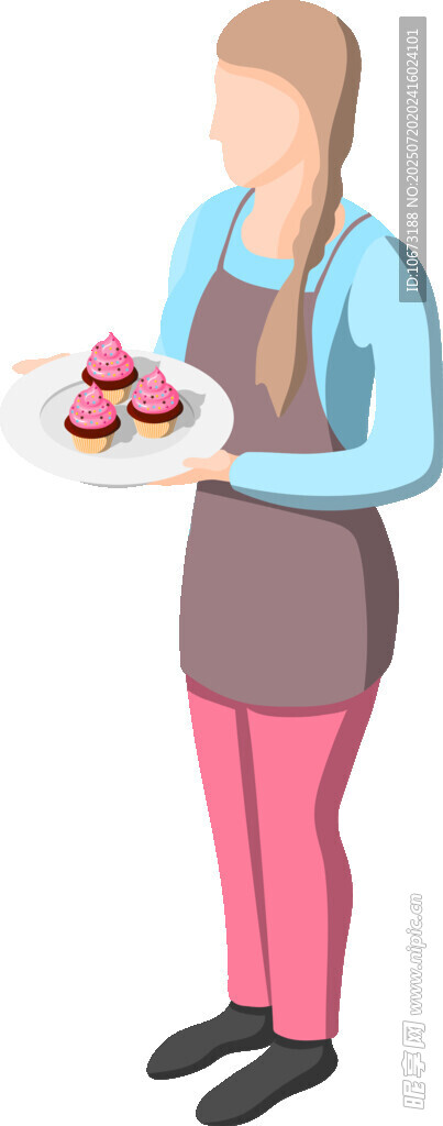 女子手持美味甜点
