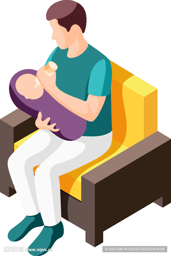 父亲温馨怀抱新生婴儿