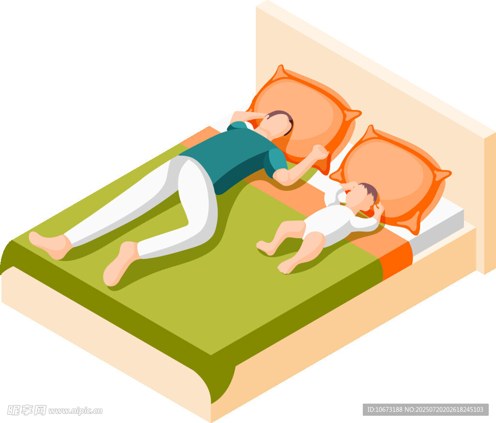 母亲与婴儿同眠温馨场景