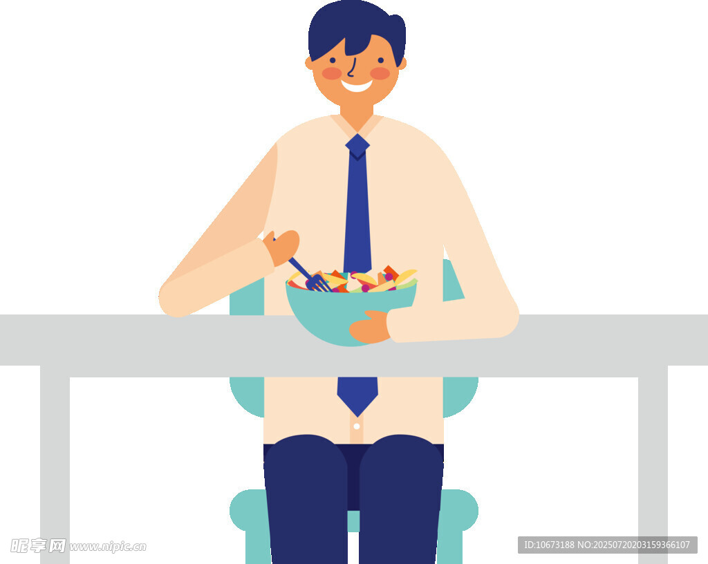 男士桌边愉快享用美食