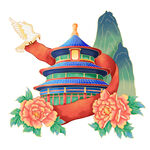 天坛牡丹图 传统元素融合