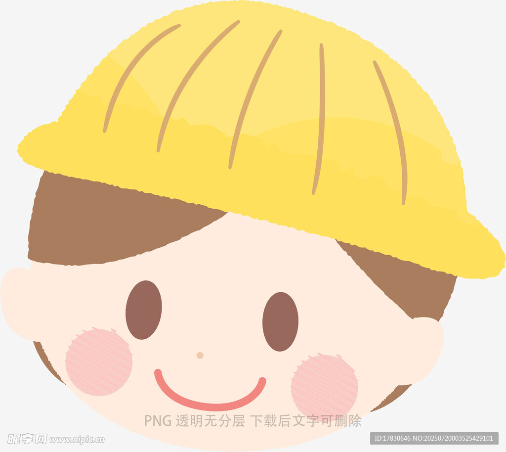 戴安全帽的可爱卡通人物