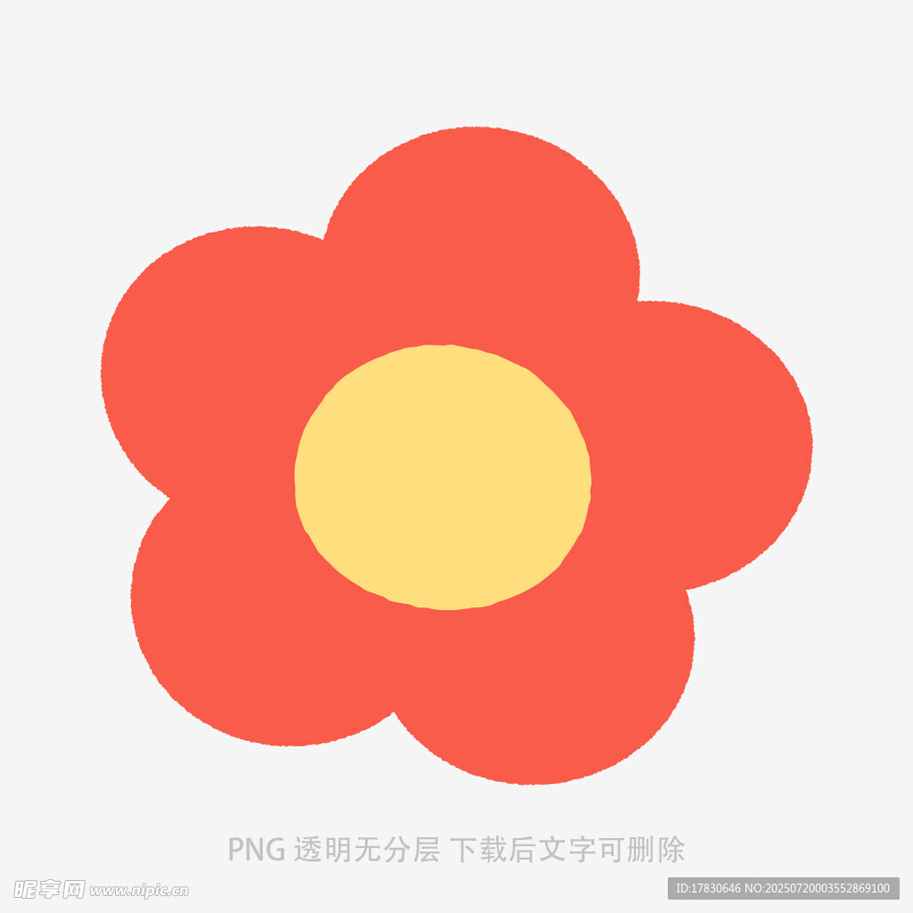 简约红色花朵图案