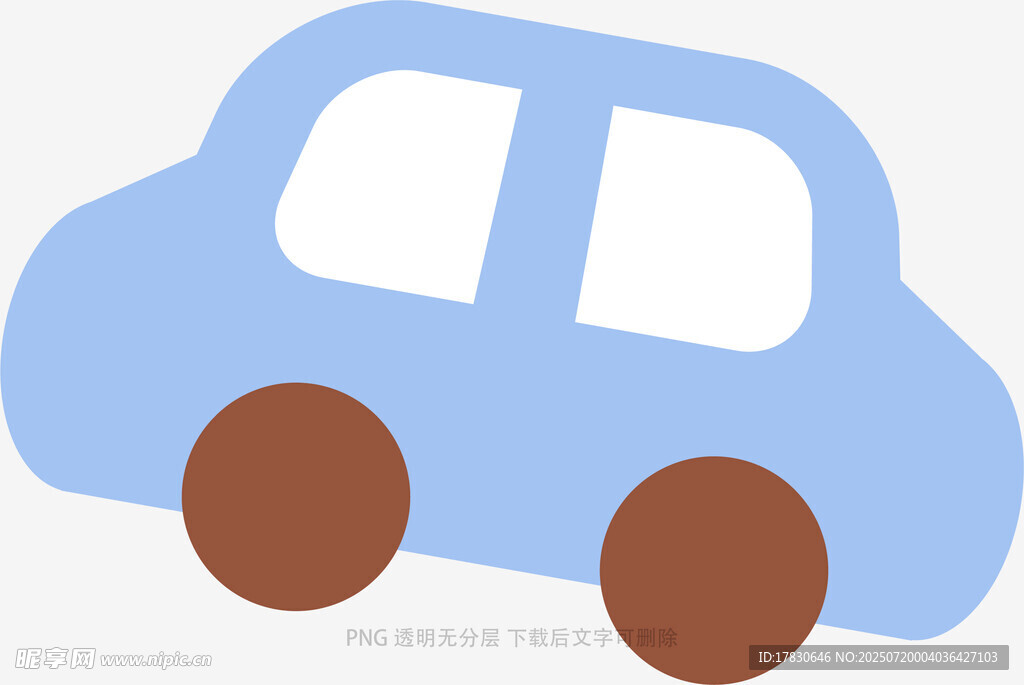 蓝色卡通小汽车形象