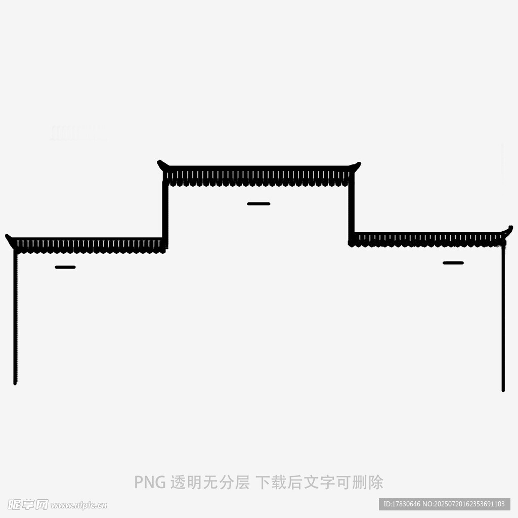 中式传统建筑屋顶轮廓图