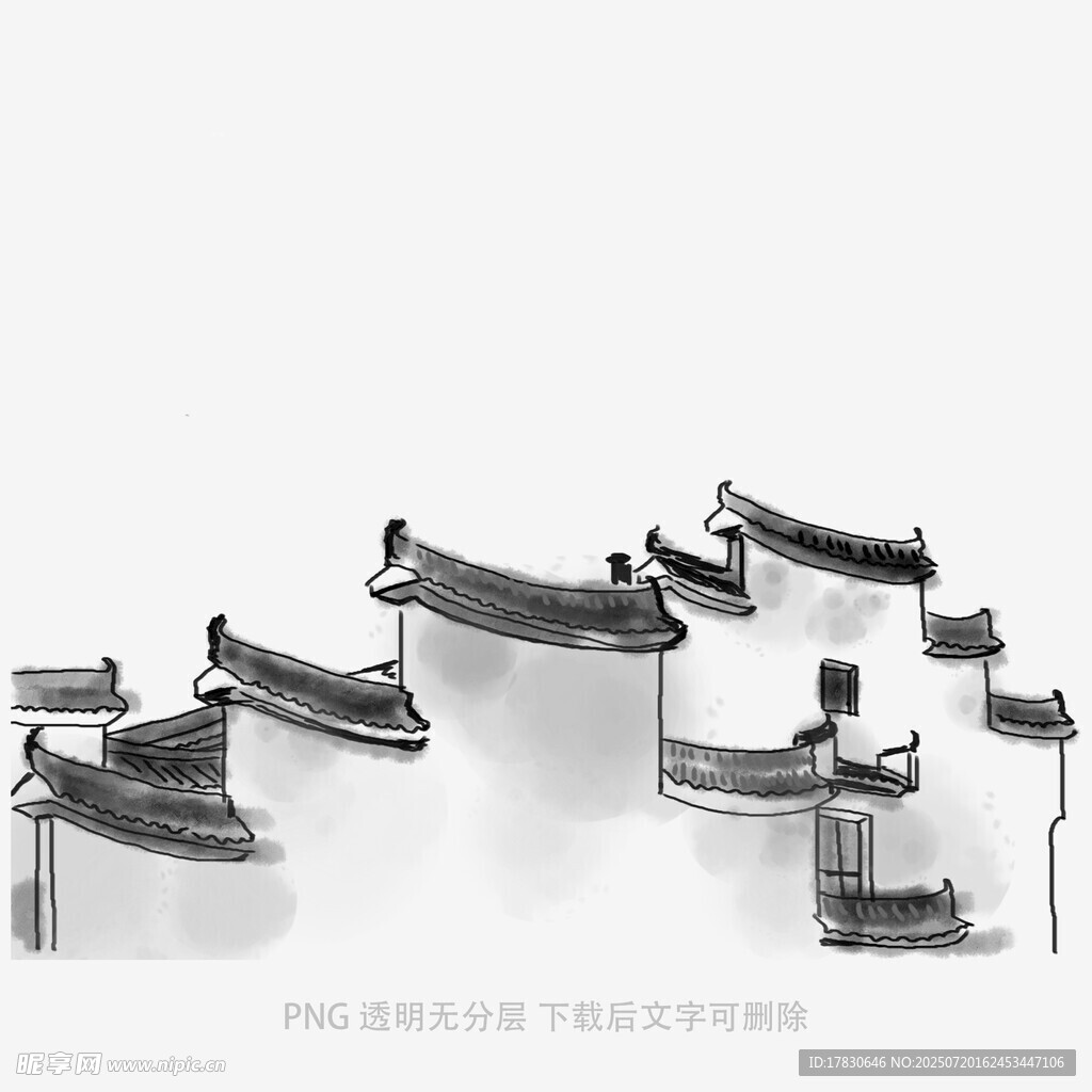 中式古建筑屋顶模型
