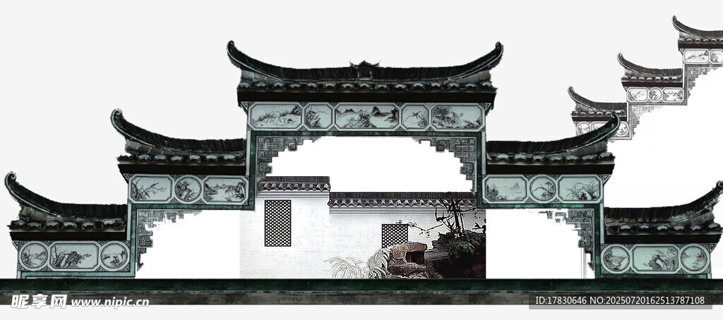 中式传统牌坊建筑景观