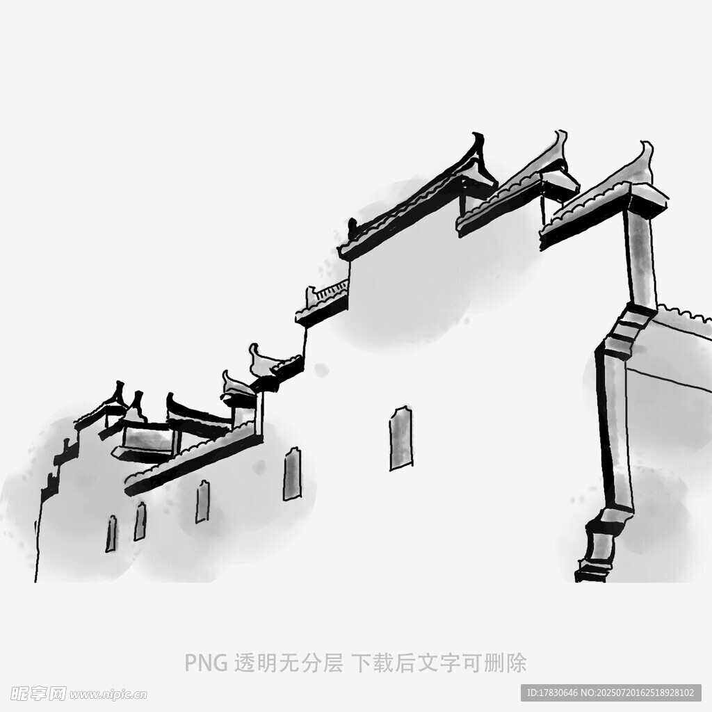 徽派建筑轮廓