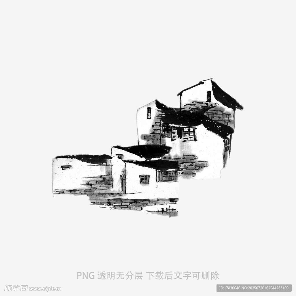 水墨风江南民居建筑