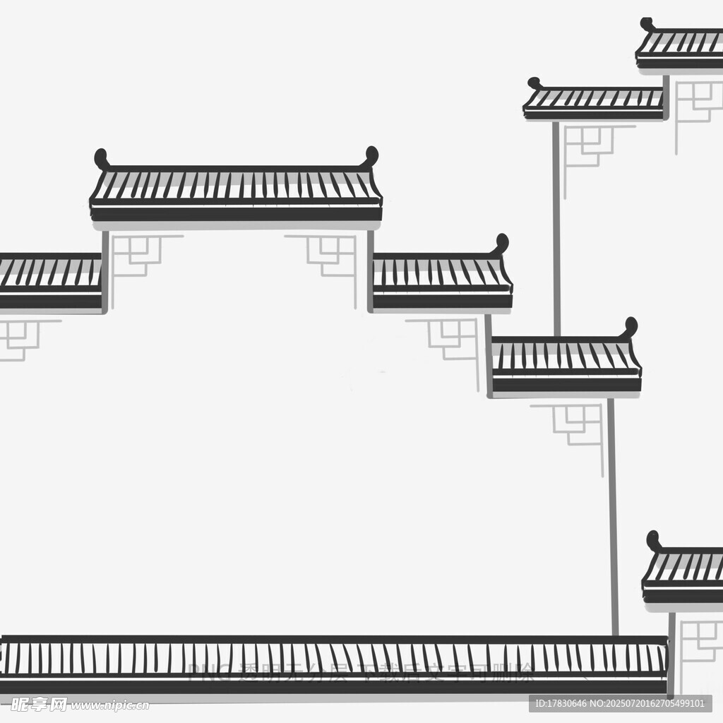 中式传统建筑屋顶轮廓图