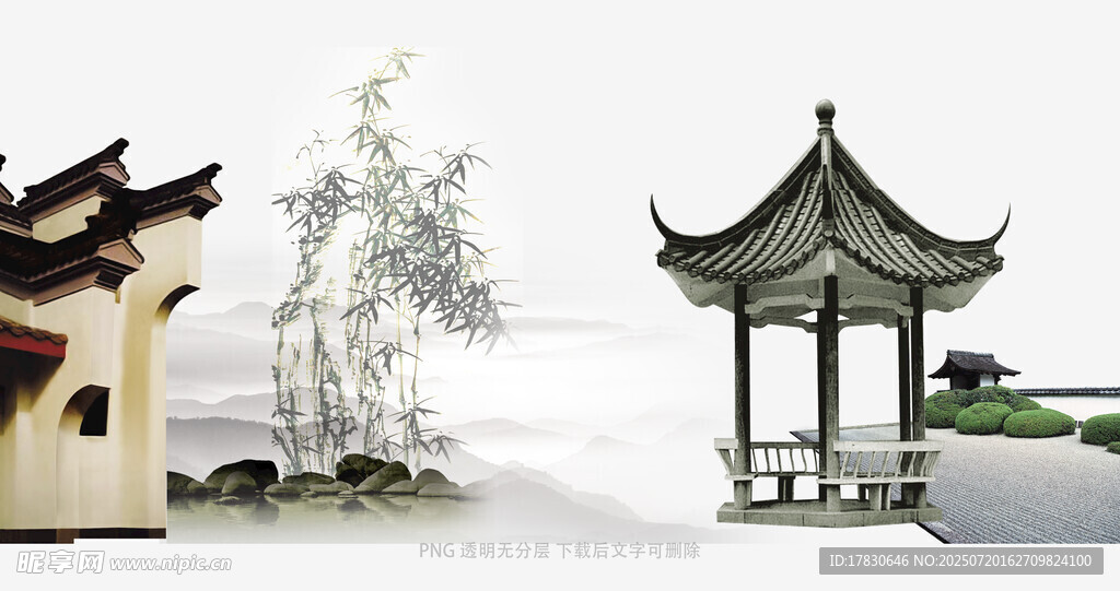 中式古典亭台楼阁景致