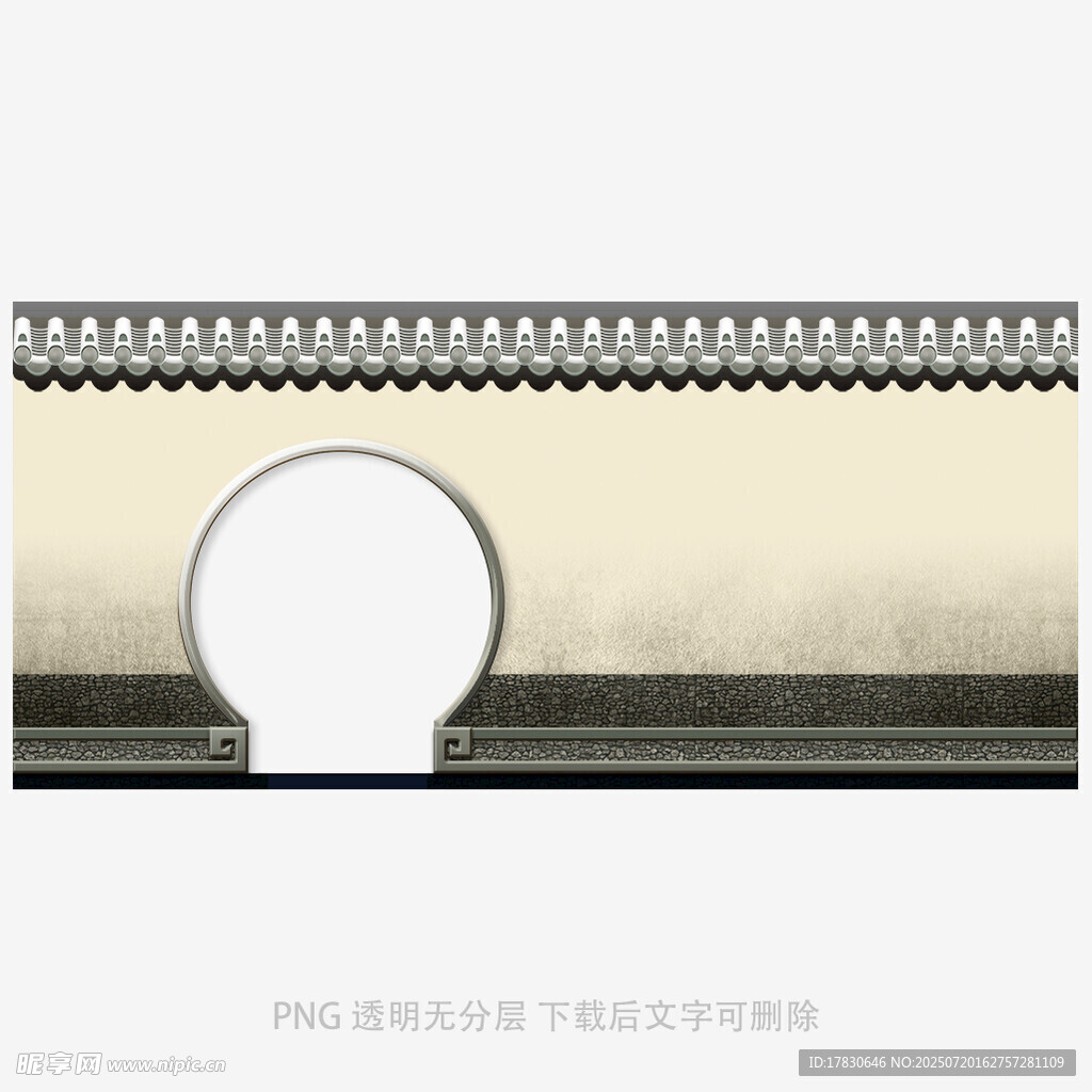 中式古典拱门建筑背景图