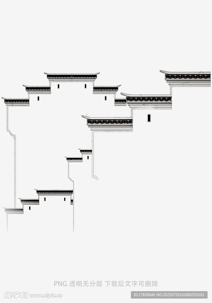 简约几何线条建筑轮廓图