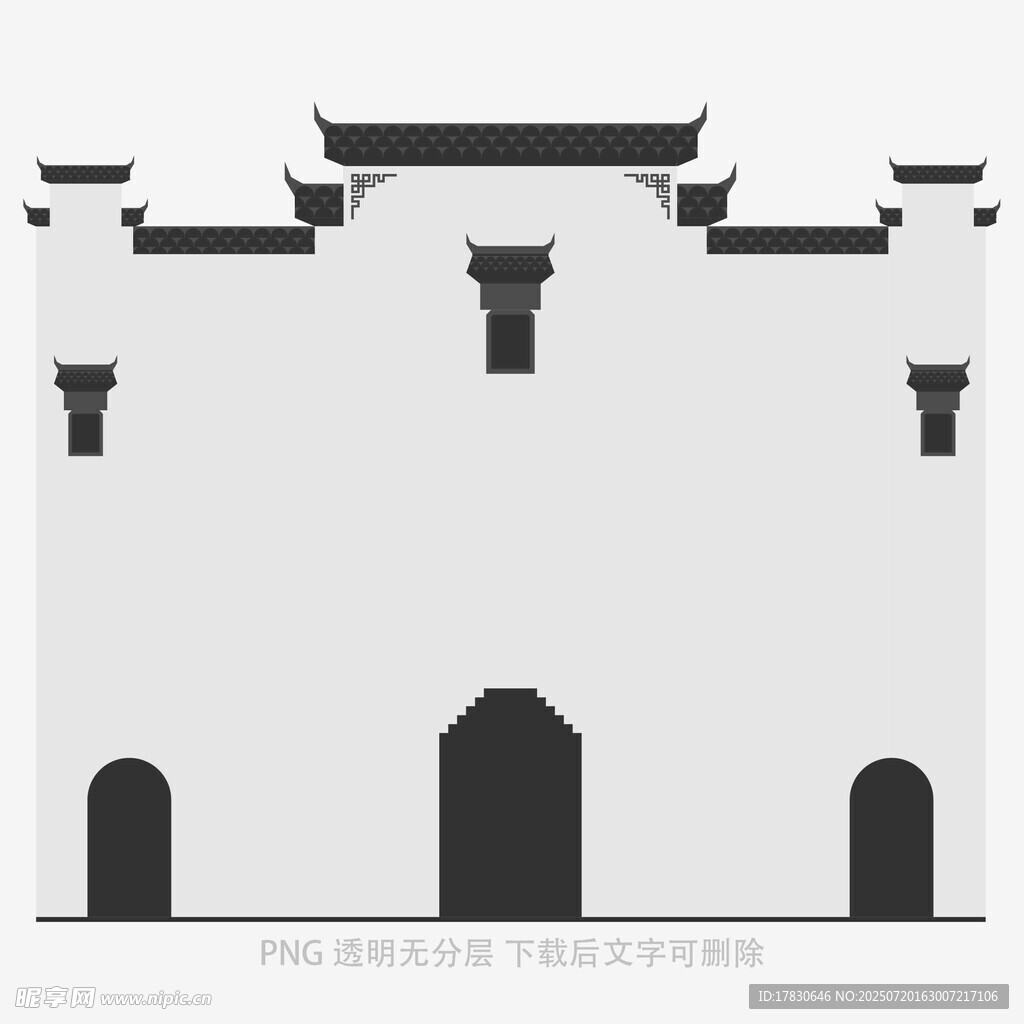 中式古建筑剪影