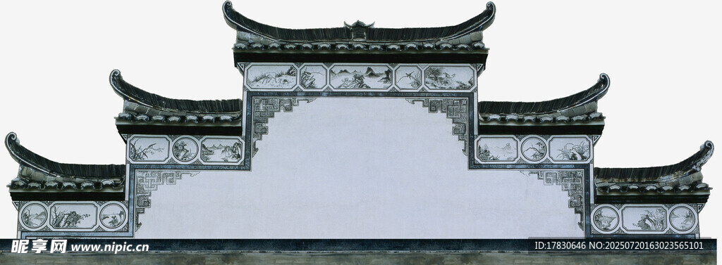 中式传统古建筑马头墙