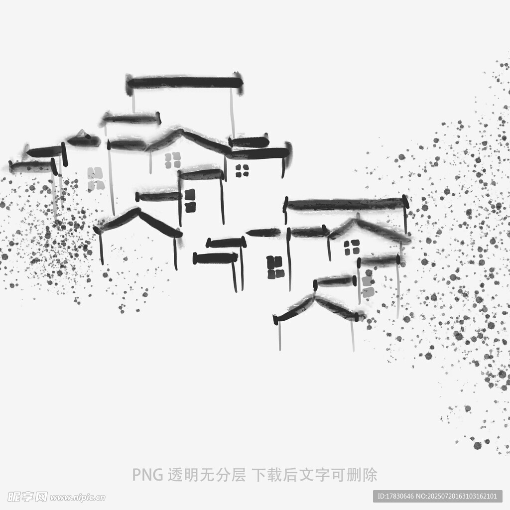 水墨风中式建筑群
