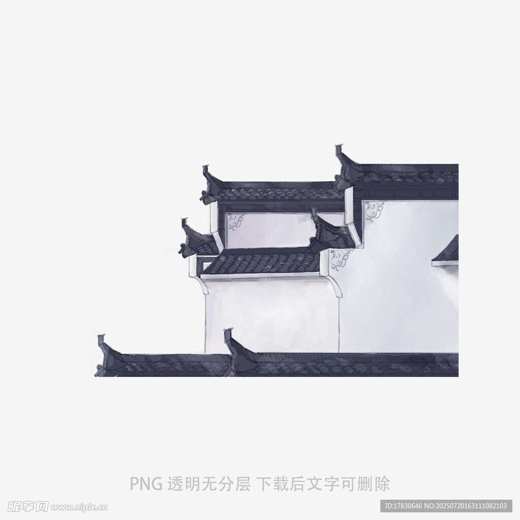 中式传统建筑屋顶一角