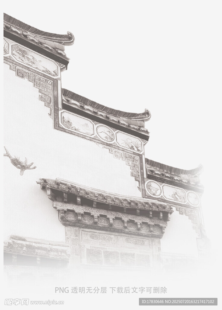 中式古建筑屋檐特写