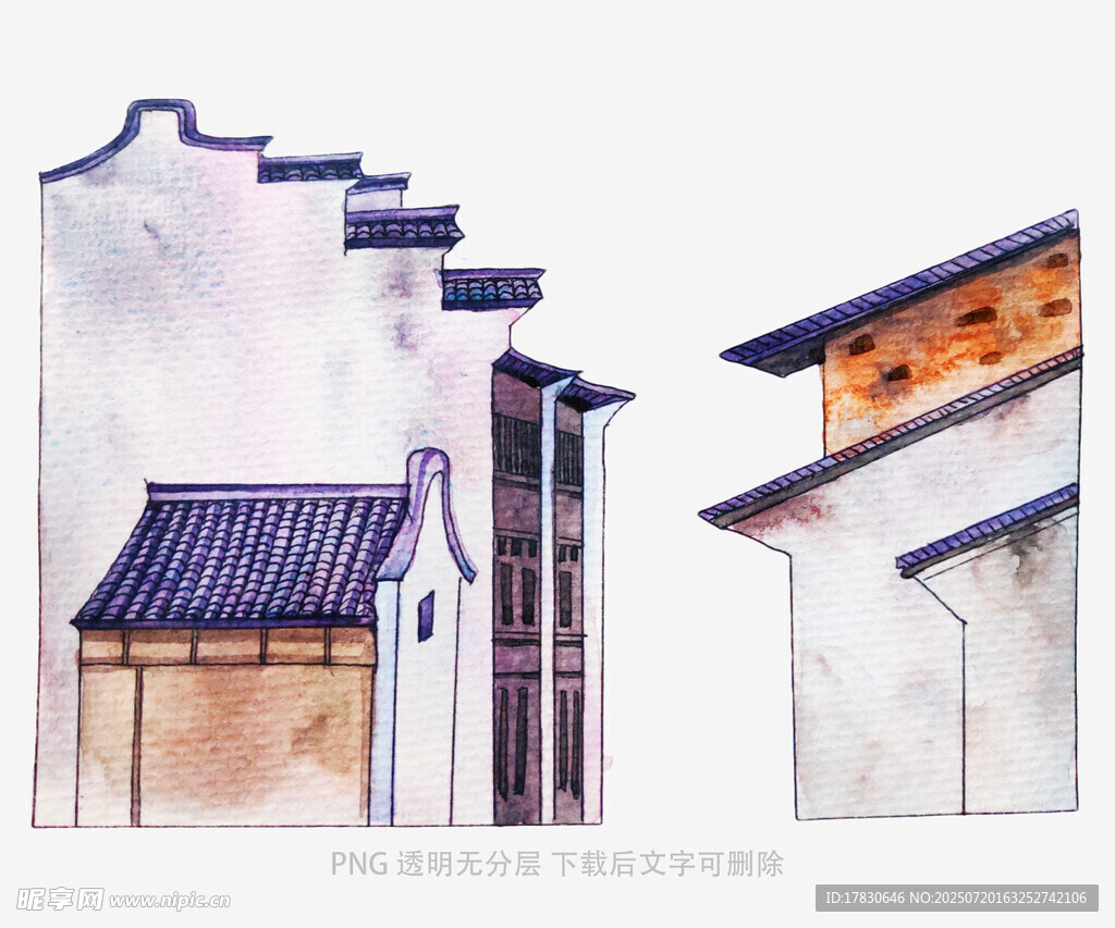 水墨风中式古建筑景观