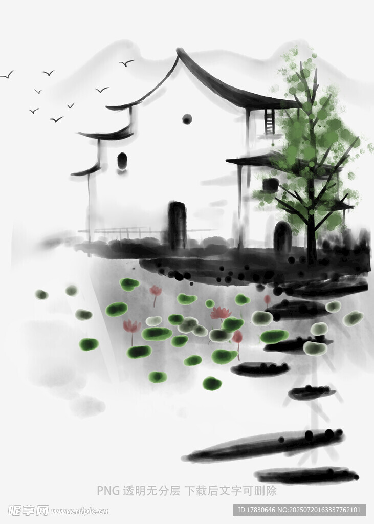 水墨江南水乡景致