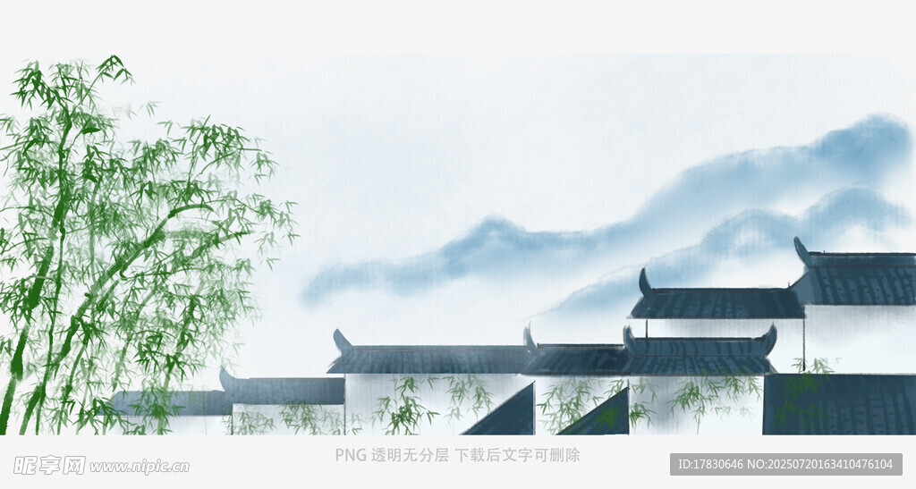 水墨江南古建筑风景