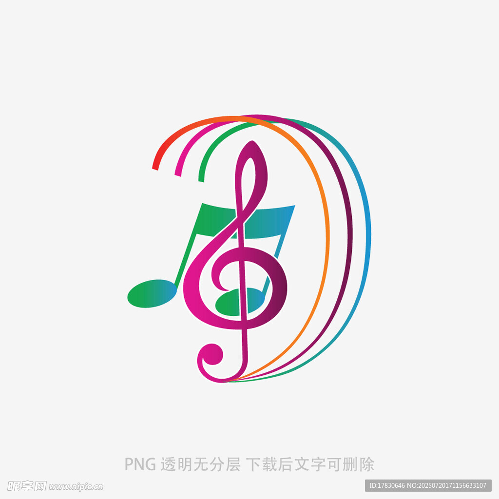 多彩音符标志设计