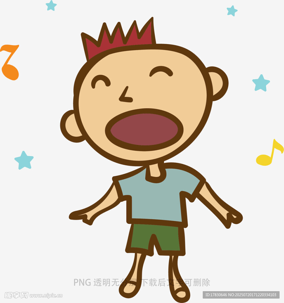 欢快唱歌的小男孩