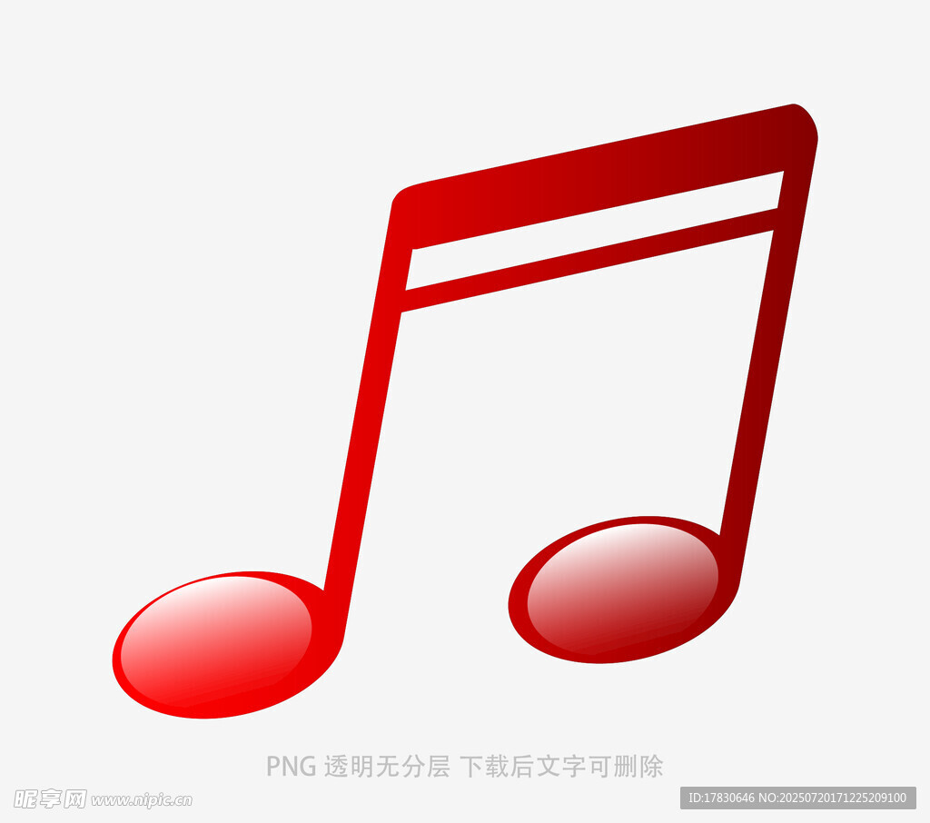 红色音乐符号图标