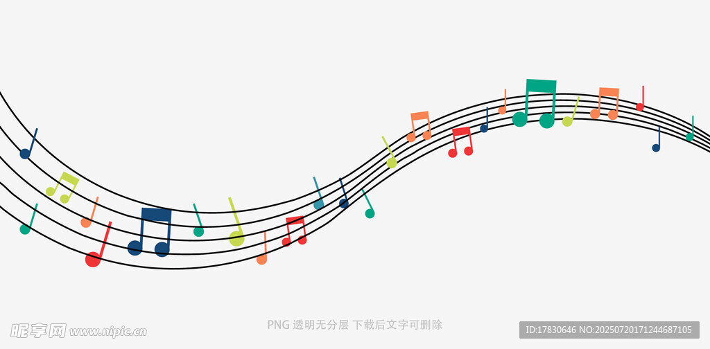 灵动音符绘就音乐波浪线