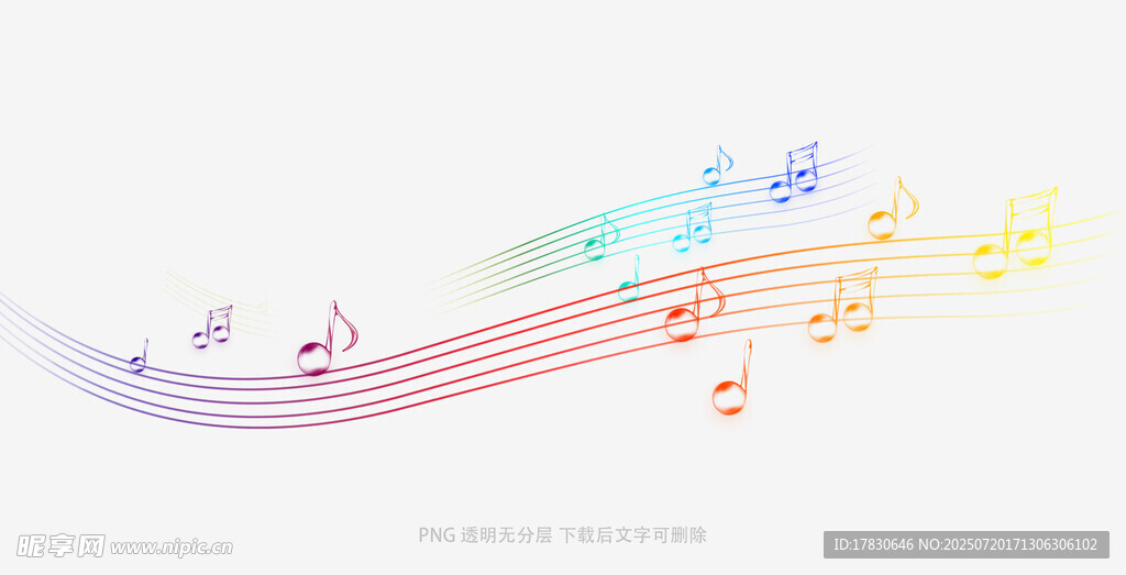 彩色音符飘出的灵动旋律