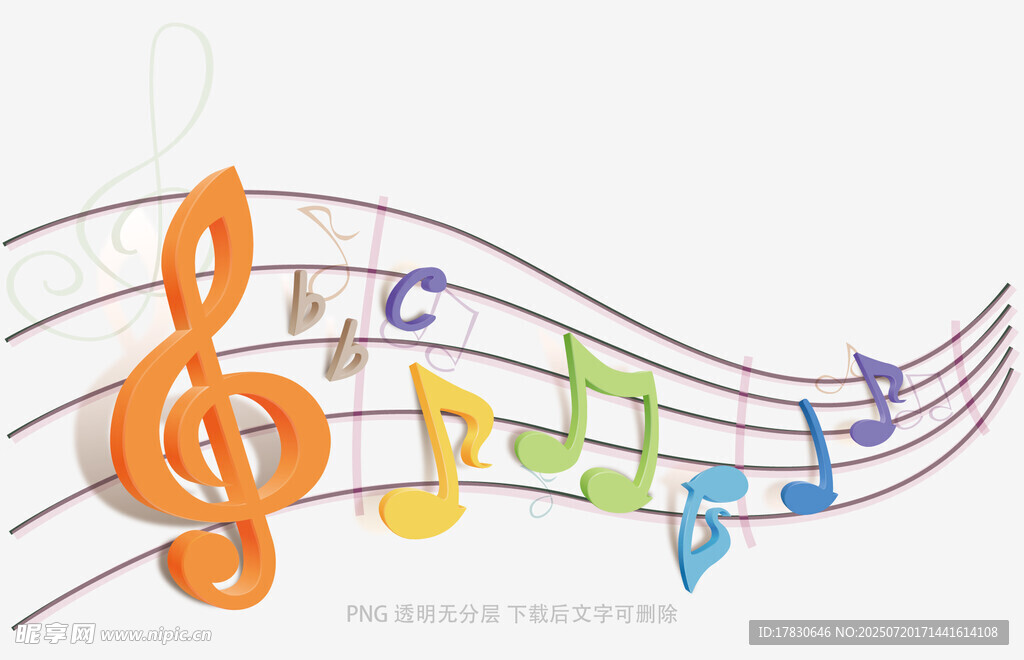 多彩音符舞动音乐旋律