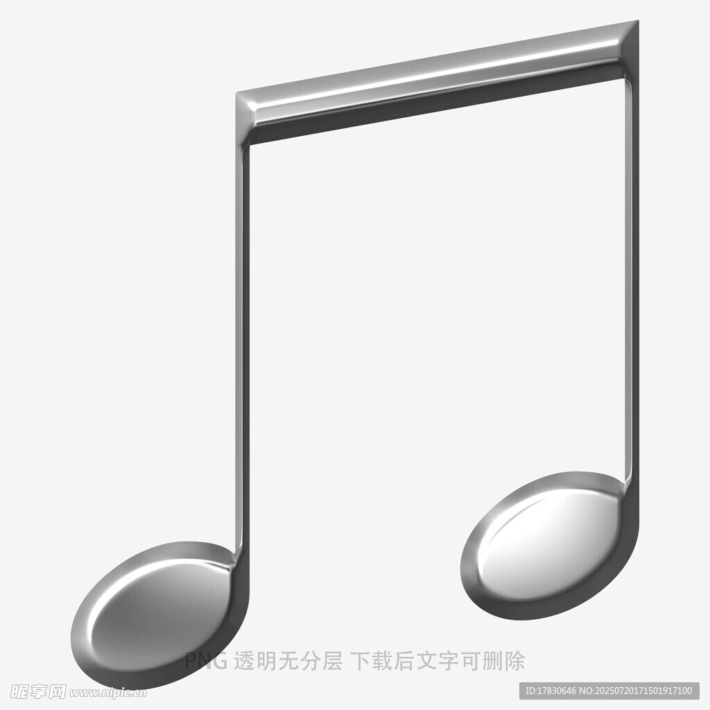 单个银色音乐音符图标