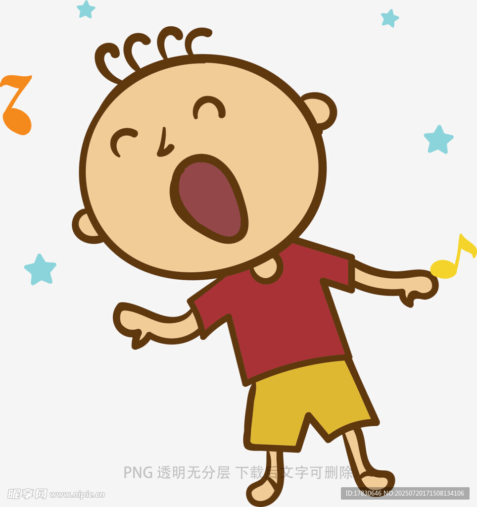 欢乐歌唱的小男孩