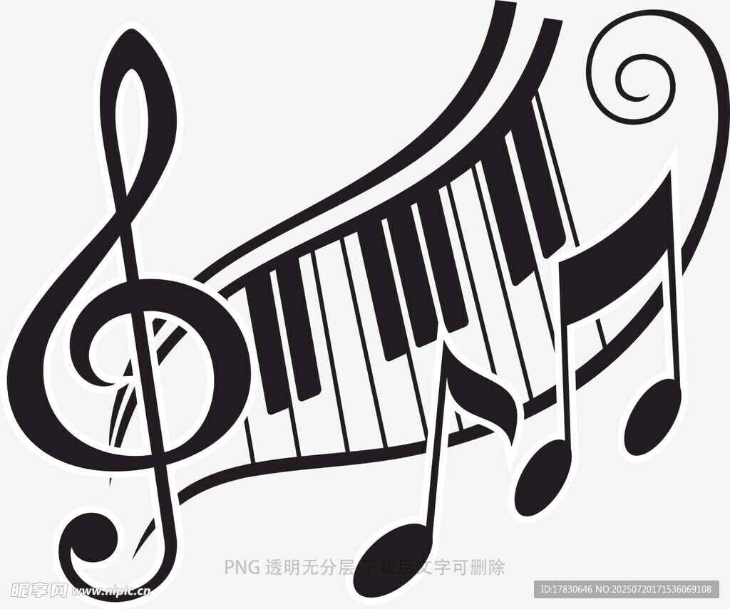 黑白音乐元素艺术图案