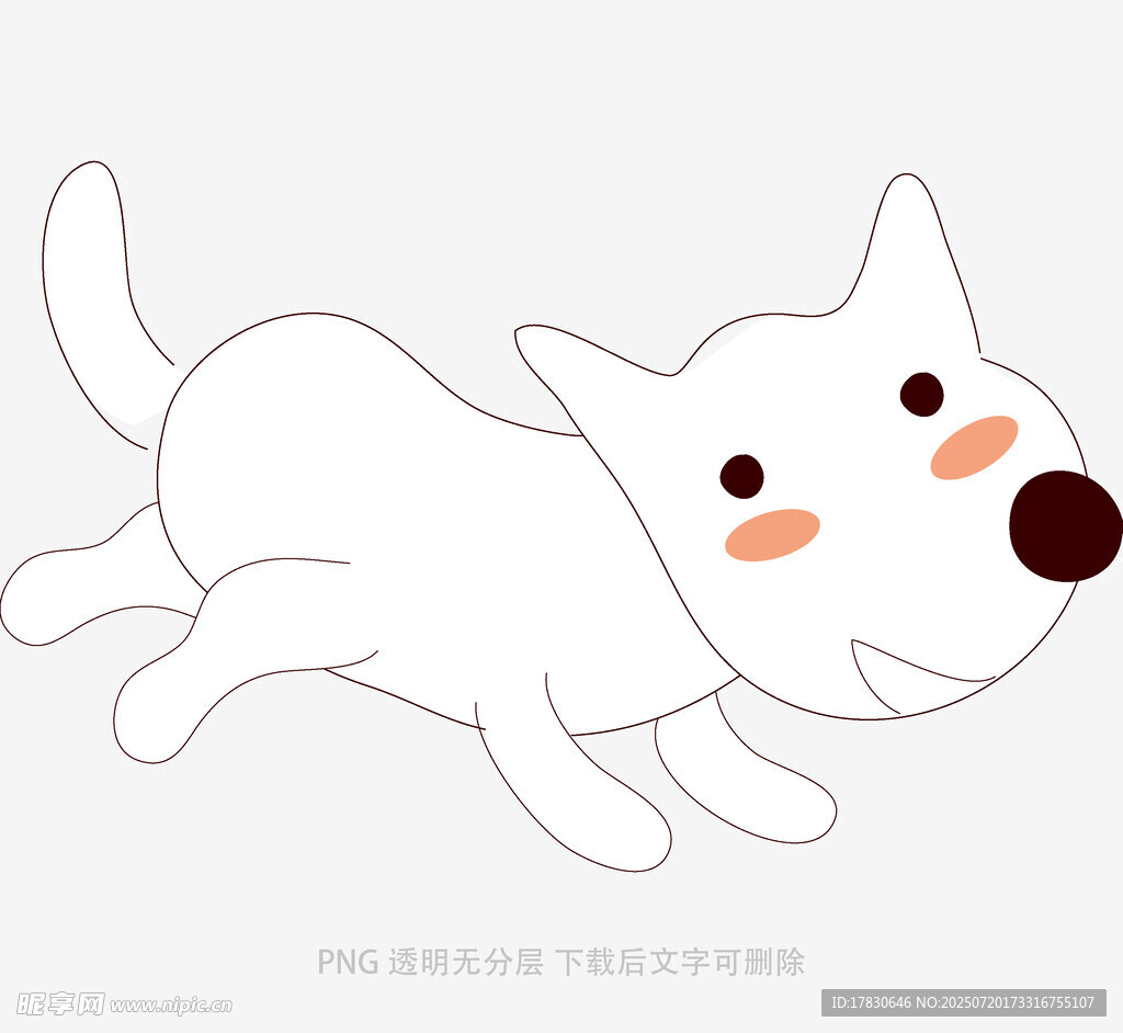 奔跑的可爱小白狗