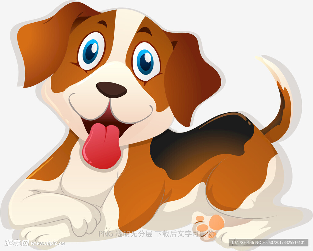 可爱小猎犬趴着吐舌卖萌