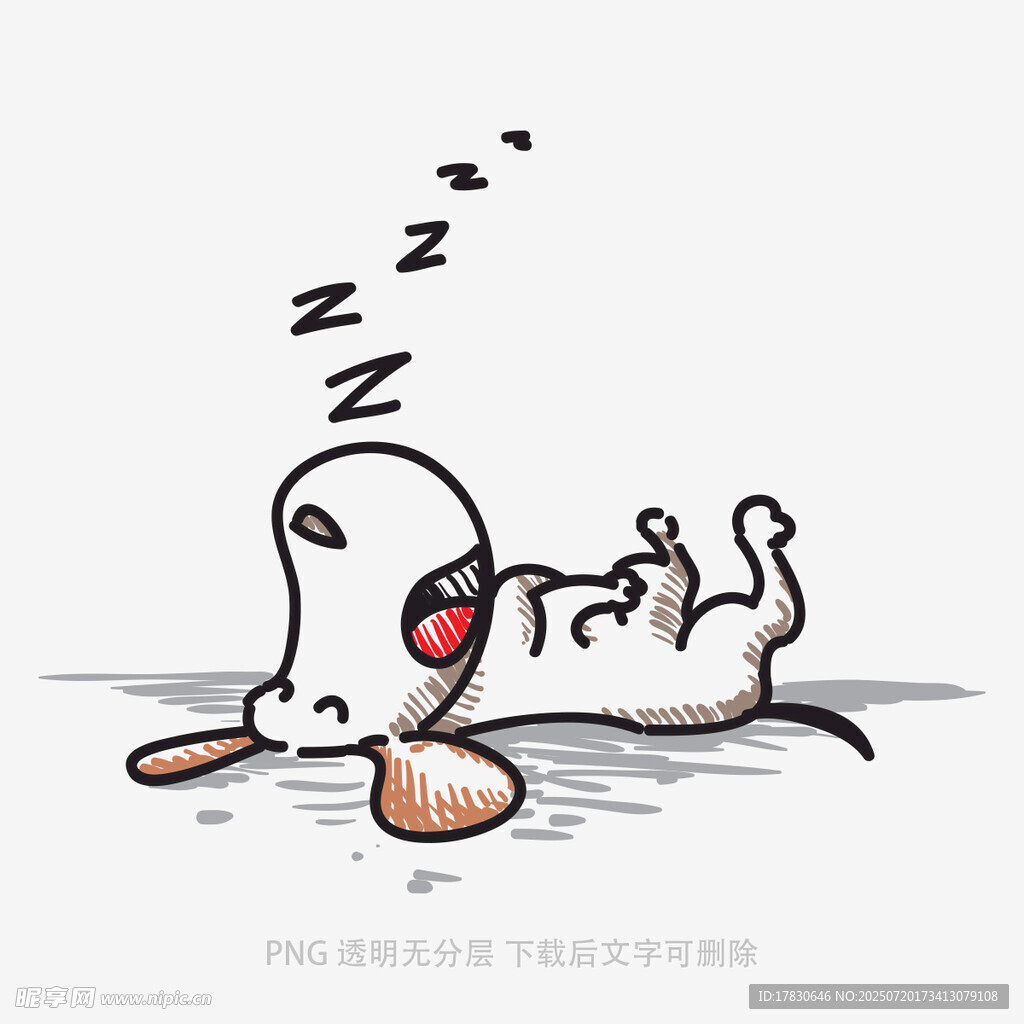酣睡小狗与掉落食物