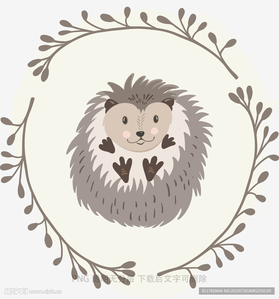可爱刺猬插画